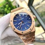Audemars Piguet Replica Watch Royal Oak Rose Gold Blue Face Watch Low Price